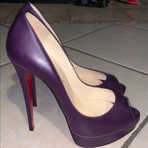 Louboutin Leather Peep-toe Platform
